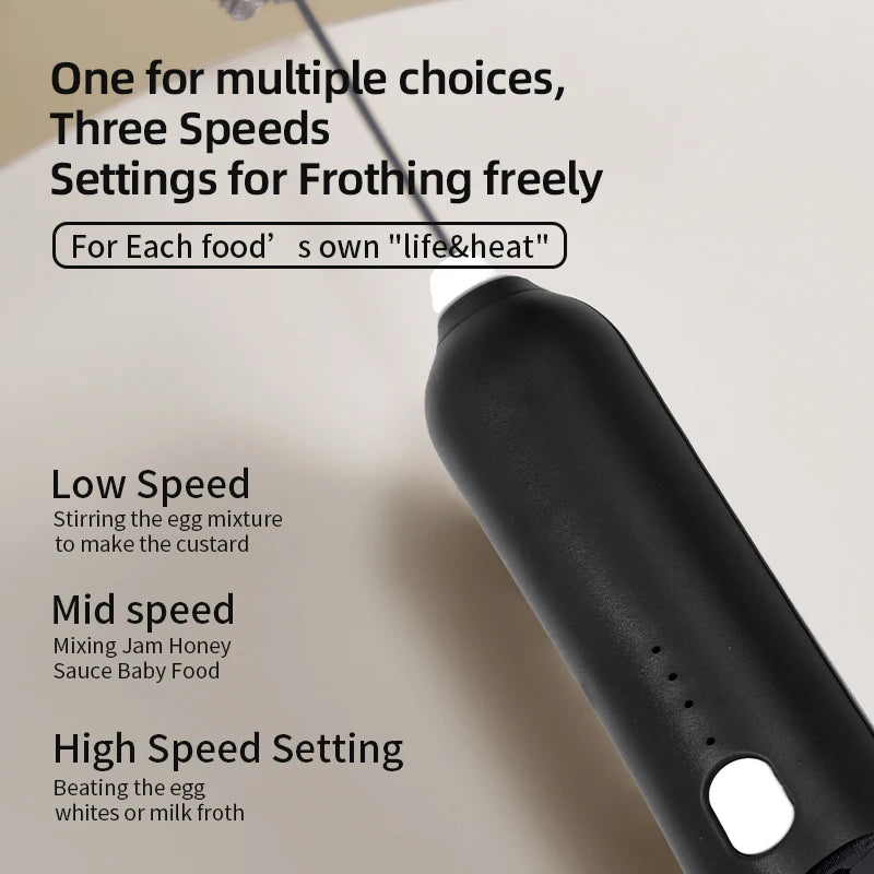 3-Speed Electric Milk Frother