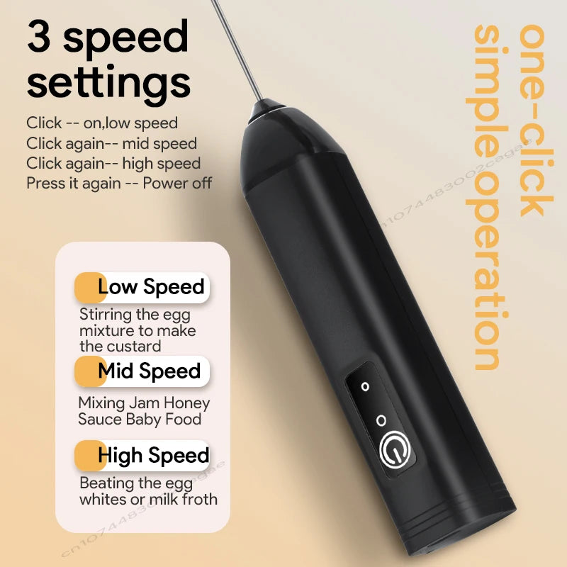 3-Speed Electric Milk Frother