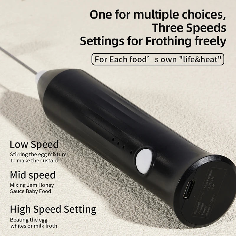 3-Speed Electric Milk Frother